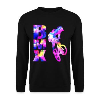 bmx bike rider freestyle design - Sweat-shirt Unisexe - noir - Devant - Alina (178cm) & Michal (187cm)