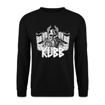 Kubb Viking Schädel Wikinger Schach Wikingerschach - Unisex Pullover - Schwarz - Vorne - Alina (178cm) & Michal (187cm)
