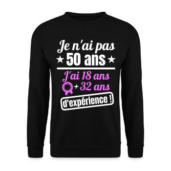 50 ans anniversaire millésime 1973 humour - Sweat-shirt Unisexe - noir - Devant - Alina (178cm) & Michal (187cm)