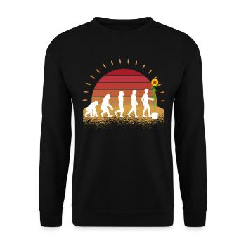 Retro Sonnenblume Geschenk Sonnenblumen - Unisex Pullover - Schwarz - Vorne - Alina (178cm) & Michal (187cm)