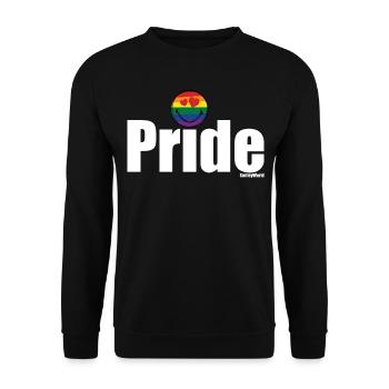 SmileyWorld Pride mit Rainbow Flag Colors Smiley - Unisex Pullover - Schwarz - Vorne - Alina (178cm) & Michal (187cm)