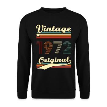 Vintage 1972 original 51 years anniversary - Unisex Sweatshirt - black - Front - Alina (178cm) & Michal (187cm)