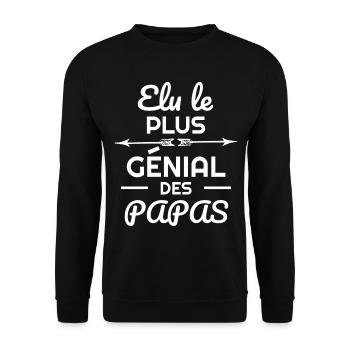 Papa génial idée cadeau fête des pères - Sweat-shirt Unisexe - noir - Devant - Alina (178cm) & Michal (187cm)