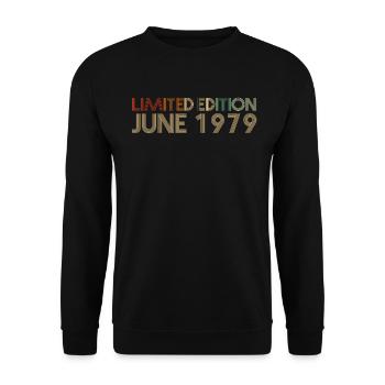 43ème anniversaire Juin né 1979 Idée cadeau - Sweat-shirt Unisexe - noir - Devant - Alina (178cm) & Michal (187cm)