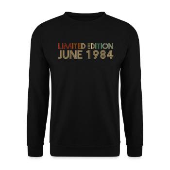 38ème anniversaire Juin Né en 1984 Idée cadeau - Sweat-shirt Unisexe - noir - Devant - Alina (178cm) & Michal (187cm)