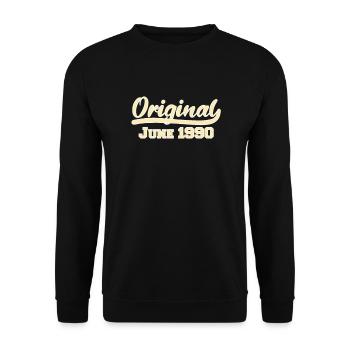 32ème anniversaire Juin né 1990 Idée cadeau - Sweat-shirt Unisexe - noir - Devant - Alina (178cm) & Michal (187cm)