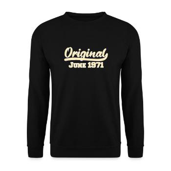 51ème anniversaire Juin né 1971 Idée cadeau - Sweat-shirt Unisexe - noir - Devant - Alina (178cm) & Michal (187cm)