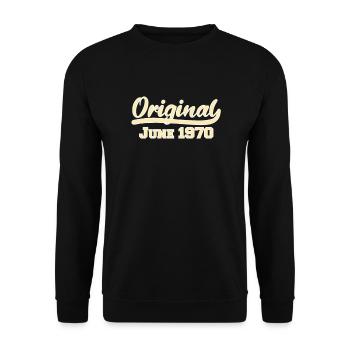 52ème anniversaire Juin né 1970 Idée cadeau - Sweat-shirt Unisexe - noir - Devant - Alina (178cm) & Michal (187cm)