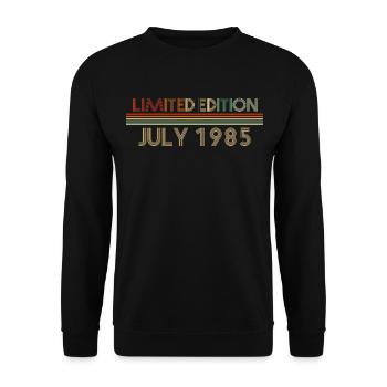 37th birthday July born 1985 Gift idea - Unisex Sweatshirt - black - Front - Alina (178cm) & Michal (187cm)