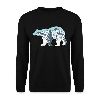 Polar Bear Alaska Mountain Wilderness Outdoors - Unisex Sweatshirt - black - Front - Alina (178cm) & Michal (187cm)