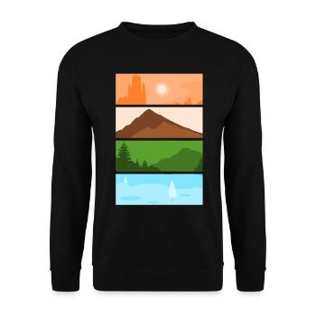 Artistic Nature Lover Outdoors Mountain Landscape - Unisex Sweatshirt - black - Front - Alina (178cm) & Michal (187cm)