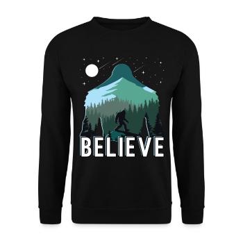 Believe in Bigfoot Silhouette Sasquatch - Unisex Sweatshirt - black - Front - Alina (178cm) & Michal (187cm)