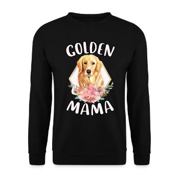 Golden Mama süße lustige Golden Retriever Hund Liebhaber - Unisex Pullover - Schwarz - Vorne - Alina (178cm) & Michal (187cm)
