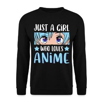 Juste une fille qui aime les amateurs de manga japonais d’anime - Sweat-shirt Unisexe - noir - Devant - Alina (178cm) & Michal (187cm)