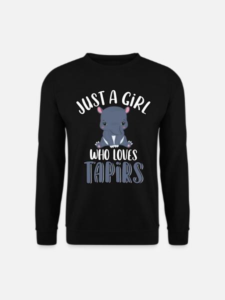 Nur ein Mädchen, das Tapire liebt süßes lustiges Tier - Unisex Pullover - Schwarz