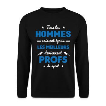 Les meilleurs hommes deviennent profs de sport - Sweat-shirt Unisexe - noir - Devant - Alina (178cm) & Michal (187cm)