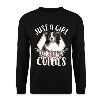 Nur ein Mädchen, das Border Collies süßes Hundegeschenk liebt - Unisex Pullover - Schwarz - Vorne - Alina (178cm) & Michal (187cm)