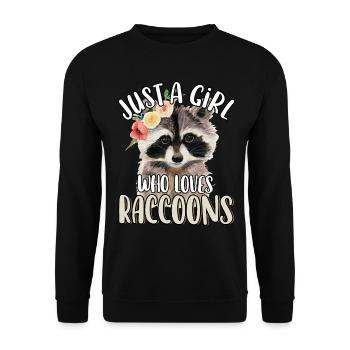 Just A Girl Who Loves Raccoons Cute Funny Animal - Unisex Sweatshirt - black - Front - Alina (178cm) & Michal (187cm)
