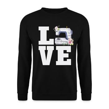 Nähen Liebhaber Quilting Lover Cute Floral Aquarell - Unisex Pullover - Schwarz - Vorne - Alina (178cm) & Michal (187cm)