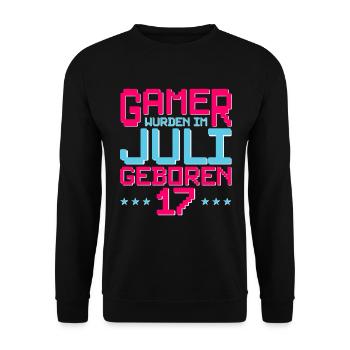 17. Geburtstag Juli Jahrgang 2005 Gamer - Unisex Pullover - Schwarz - Vorne - Alina (178cm) & Michal (187cm)