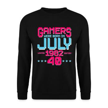 40. Geburtstag Juli Jahrgang 1982 Gamer - Unisex Pullover - Schwarz - Vorne - Alina (178cm) & Michal (187cm)