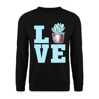 House Plant Lover Funny Cute Cactus Succulent - Unisex Sweatshirt - black - Front - Alina (178cm) & Michal (187cm)