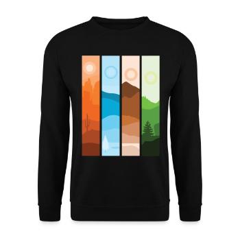 Artistic Nature Wilderness Mountain Landscape - Unisex Sweatshirt - black - Front - Alina (178cm) & Michal (187cm)