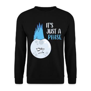 C’est juste une phase drôle de pleine lune Pun Cycle lunaire - Sweat-shirt Unisexe - noir - Devant - Alina (178cm) & Michal (187cm)