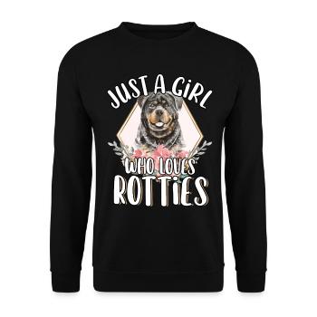 Just A Girl Who Loves Rotties Cute Funny - Unisex Sweatshirt - black - Front - Alina (178cm) & Michal (187cm)