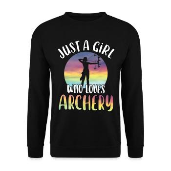 Just A Girl Who Loves Archery Cute Archery Lover - Unisex Sweatshirt - black - Front - Alina (178cm) & Michal (187cm)