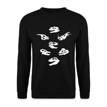 Bone Dino Skull Dinosaur - Unisex Sweatshirt - black - Front - Alina (178cm) & Michal (187cm)