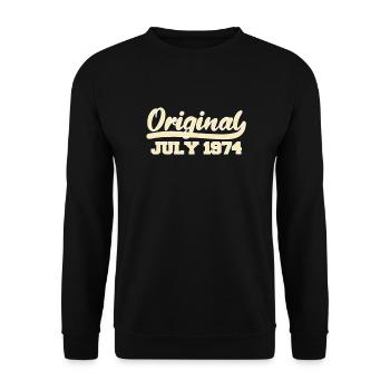 48ème anniversaire Juillet né 1974 Idée cadeau - Sweat-shirt Unisexe - noir - Devant - Alina (178cm) & Michal (187cm)