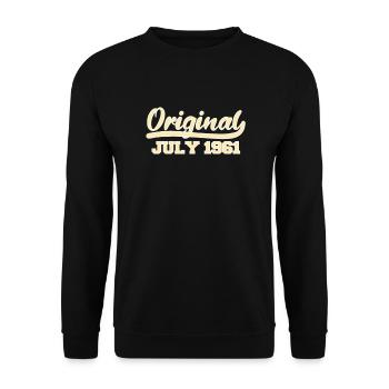 61. Geburtstag Juli Jahrgang 1961 Geschenkidee - Unisex Pullover - Schwarz - Vorne - Alina (178cm) & Michal (187cm)