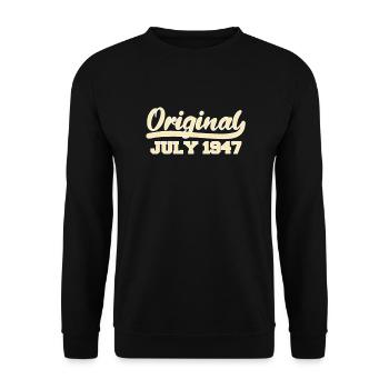 75e anniversaire Juillet né 1947 Idée cadeau - Sweat-shirt Unisexe - noir - Devant - Alina (178cm) & Michal (187cm)