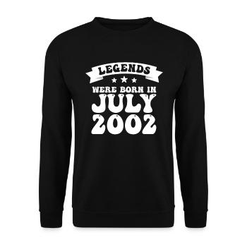 20. Geburtstag Juli Jahrgang 2002 Geschenkidee - Unisex Pullover - Schwarz - Vorne - Alina (178cm) & Michal (187cm)