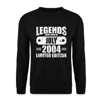 18ème anniversaire Juillet millésime 2004 idée cadeau - Sweat-shirt Unisexe - noir - Devant - Alina (178cm) & Michal (187cm)