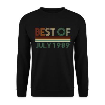 33. Geburtstag Juli Jahrgang 1989 Geschenkidee - Unisex Pullover - Schwarz - Vorne - Alina (178cm) & Michal (187cm)