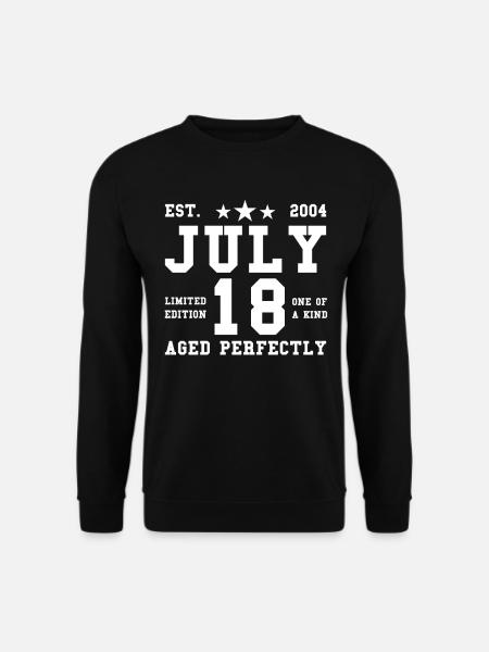 18. Geburtstag Juli Jahrgang 2004 Geschenkidee - Unisex Pullover - Schwarz