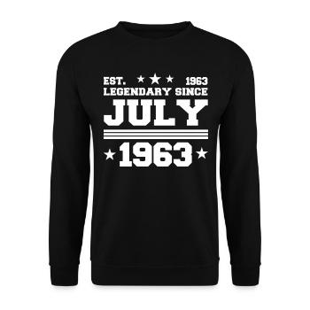 59th birthday July born 1963 Gift idea - Unisex Sweatshirt - black - Front - Alina (178cm) & Michal (187cm)