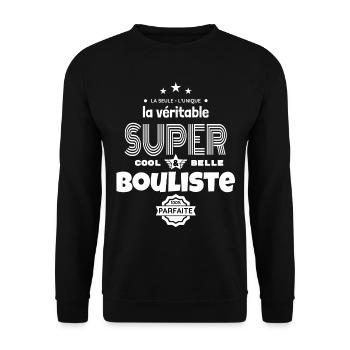 super bouliste 100% parfaite humour - Sweat-shirt Unisexe - noir - Devant - Alina (178cm) & Michal (187cm)