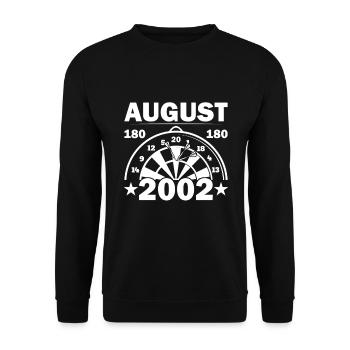 20ème anniversaire Août millésime 2002 Fléchettes - Sweat-shirt Unisexe - noir - Devant - Alina (178cm) & Michal (187cm)