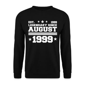 23ème anniversaire Août né 1999 Idée cadeau - Sweat-shirt Unisexe - noir - Devant - Alina (178cm) & Michal (187cm)