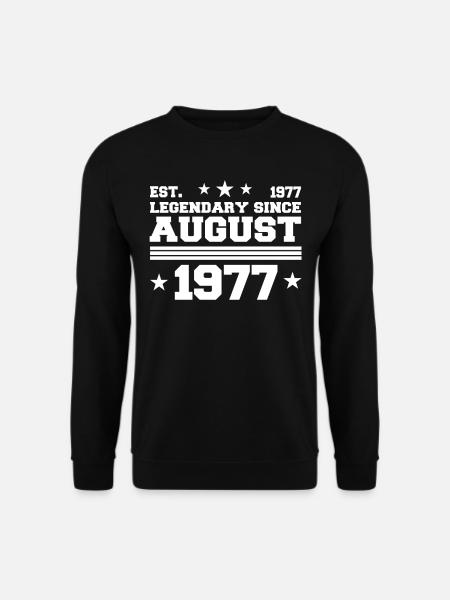 45. Geburtstag August Jahrgang 1977 Geschenkidee - Unisex Pullover - Schwarz