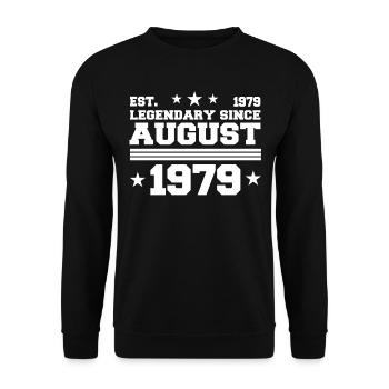 43ème anniversaire Août né 1979 Idée cadeau - Sweat-shirt Unisexe - noir - Devant - Alina (178cm) & Michal (187cm)