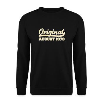 43ème anniversaire Août né 1979 Idée cadeau - Sweat-shirt Unisexe - noir - Devant - Alina (178cm) & Michal (187cm)