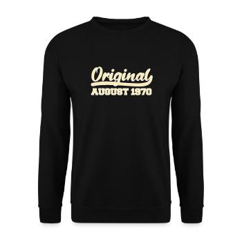 52ème anniversaire Août né 1970 Idée cadeau - Sweat-shirt Unisexe - noir - Devant - Alina (178cm) & Michal (187cm)