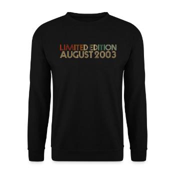19th birthday August vintage 2003 gift idea - Unisex Sweatshirt - black - Front - Alina (178cm) & Michal (187cm)