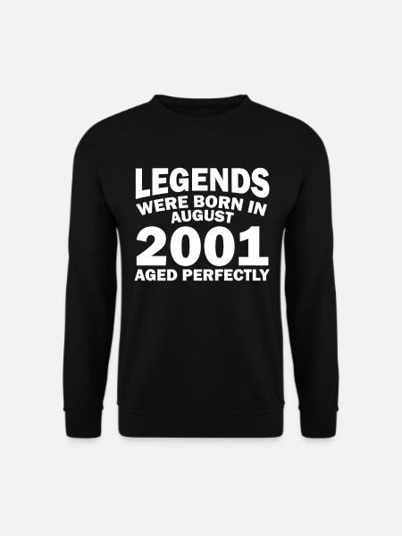 21. Geburtstag August Jahrgang 2001 Geschenkidee - Unisex Pullover - Schwarz