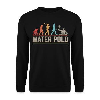 Evolution des Wasserball-Spaß-Wasserballs - Unisex Pullover - Schwarz - Vorne - Alina (178cm) & Michal (187cm)