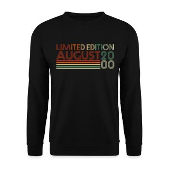 22nd birthday August vintage 2000 gift idea - Unisex Sweatshirt - black - Front - Alina (178cm) & Michal (187cm)